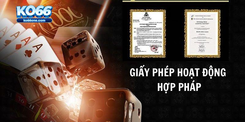 Ko66 sở hữu giấy phép hợp pháp